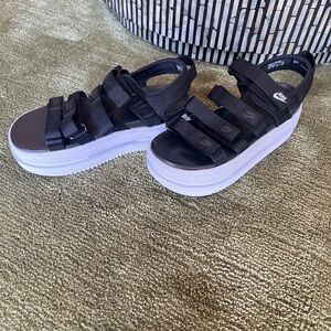 Nike Black Platform Sandals